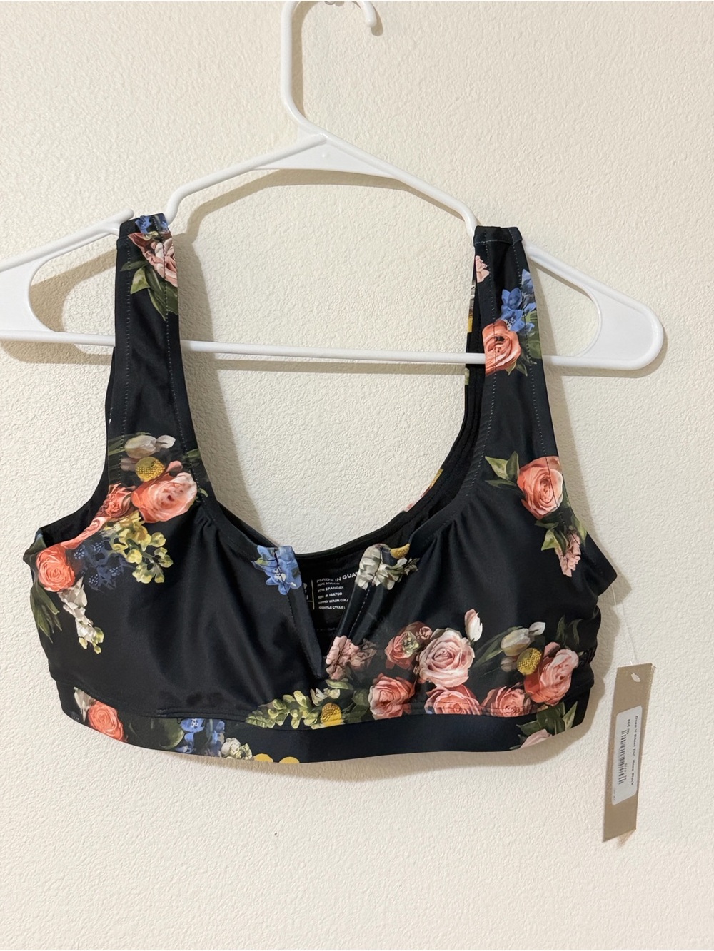 Albion Black Floral Swim Top